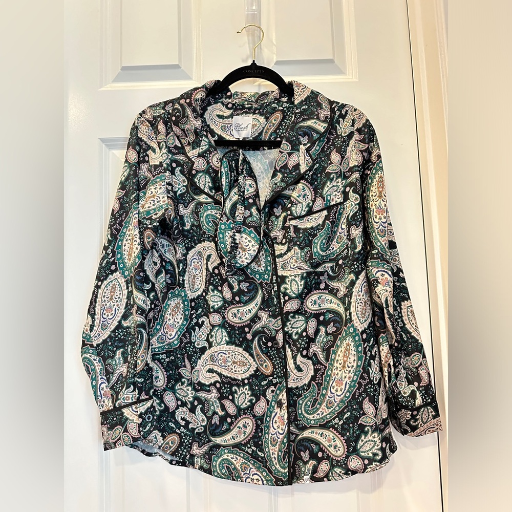 Plush apparel Green Paisley Pajama set